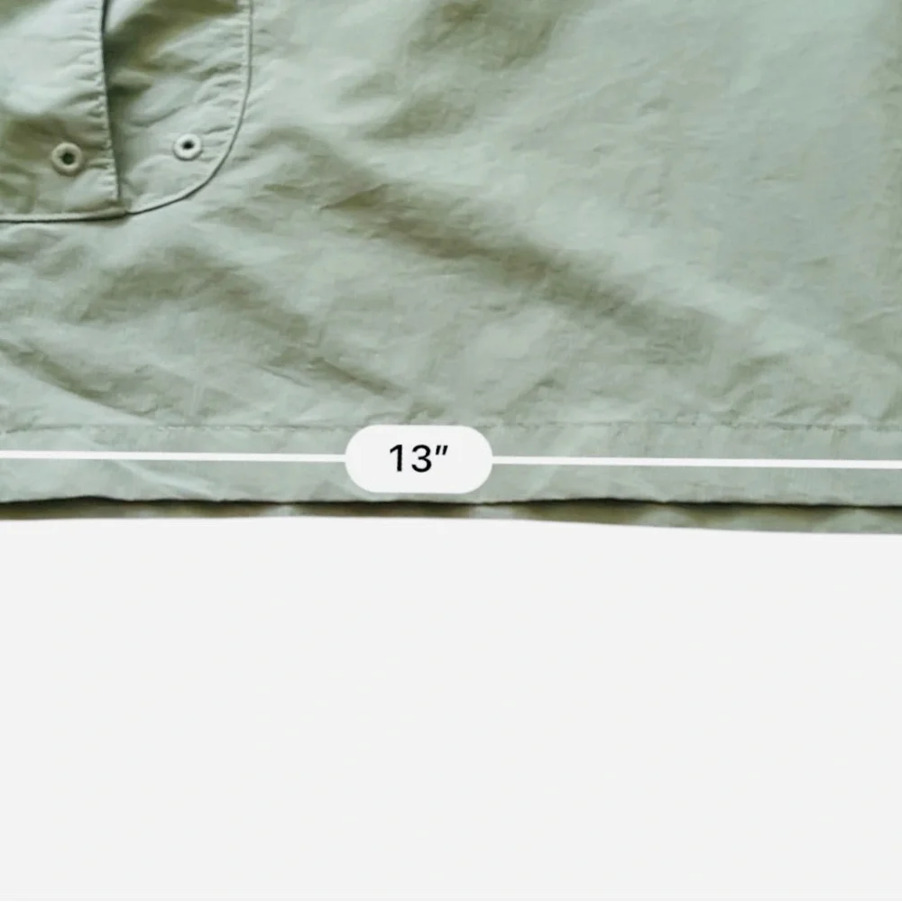 Columbia fishing gear nylon green olive cargo shorts L pocket zipper button logo
